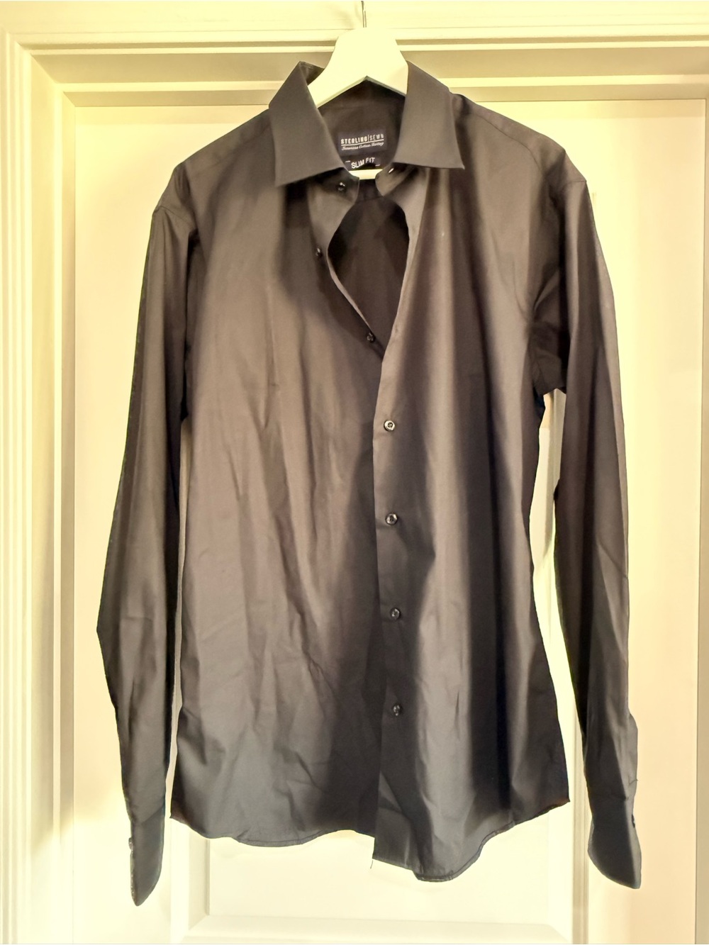 Sterling Sewn Men's Black Long-Sleeve Dress Shirt
